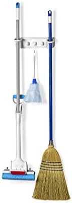 Spectrum Diversified Mop and Broom Holder and Organizer White