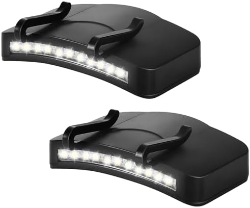 Mudder 2-Piece Battery-Operated LED Hat Clip Lights