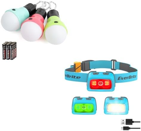 3-Piece Durable Camping Lights Rechargeable Headlamp for Camping Outdoors