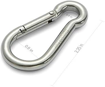 Sprookber 304 Stainless Steel Spring Snap Hook Carabiner Set of 6