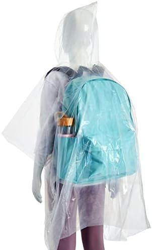 Juvale 10-Pack Disposable Rain Ponchos for Kids - Clear