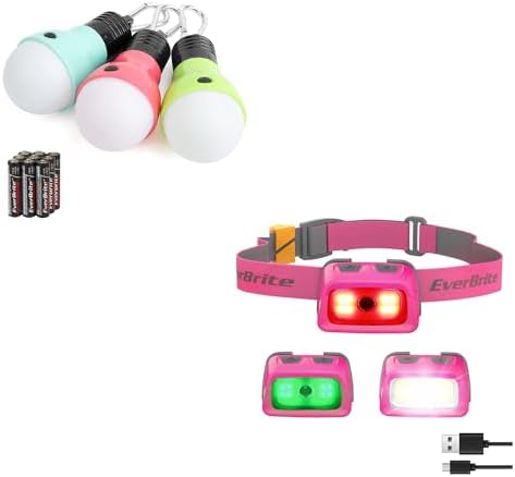 EverBrite 3-Piece Camping Lights Set Including Rechargeable Headlamp