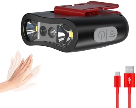 Clipped-on USB-C rechargeable cap light for sports