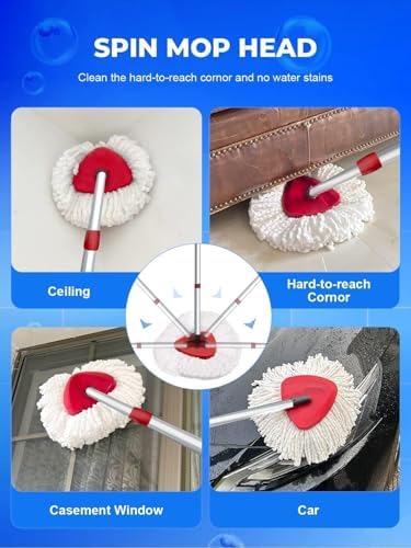 4-Piece Microfiber Mop Head Compatible with O-Cedar EasyWring