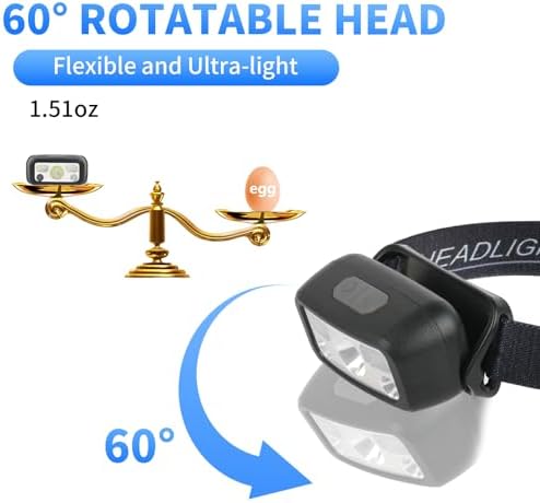 Hilngav Headlamp Set 4-Piece Rechargeable