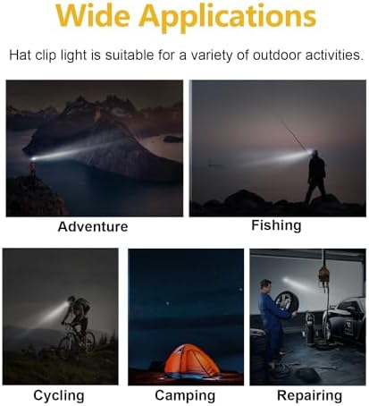 Clipped-on USB-C rechargeable cap light for sports