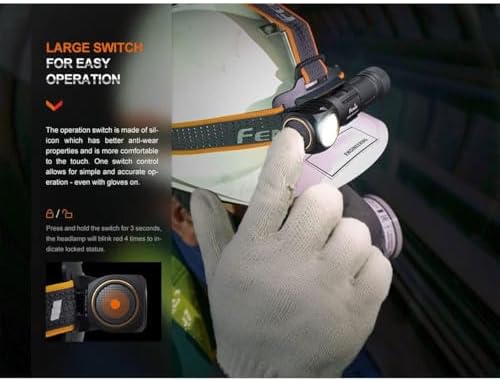 Fenix HM61RV2 1600 lumens 300-hour runtime 8 modes Black headlamp