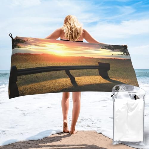 Lonely Bench Sunset Print Quick Dry Towel