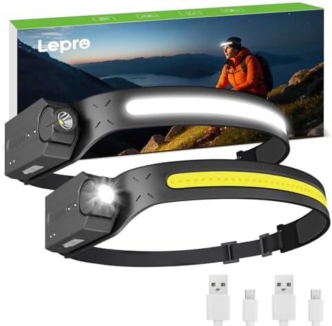 Rechargeable LED Headlamp for Camping Hiking Bright Durable