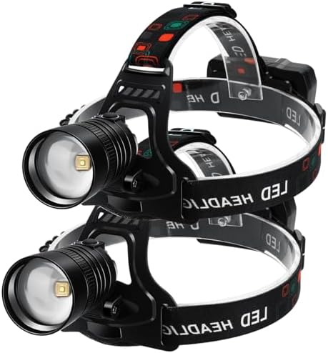 Bailinghai LED Rechargeable Headlamp 100000 Lumens 90Adjustable for Camping Hiking
