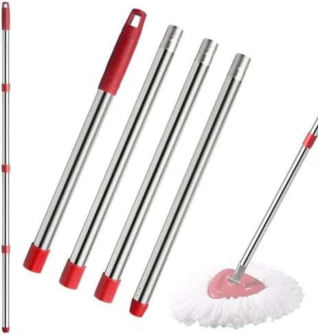 4-Section Spin Mop Handle 30-60 Extended Premium stainless steel safe reusable