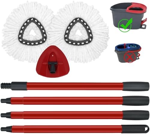 O-Ceda Spin Mop Replaceable Heads Handle Base Set