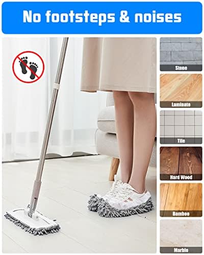 8-Piece Mop Slippers Premium Microfiber Reusable Machine Washable