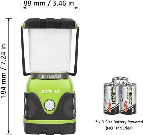 Lighting EVER 1000LM LED Camping Lantern - Waterproof Bright and Portable