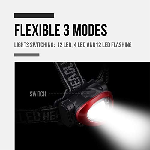 12 LED 3 Modes Portable Headlamp for Camping Hiking