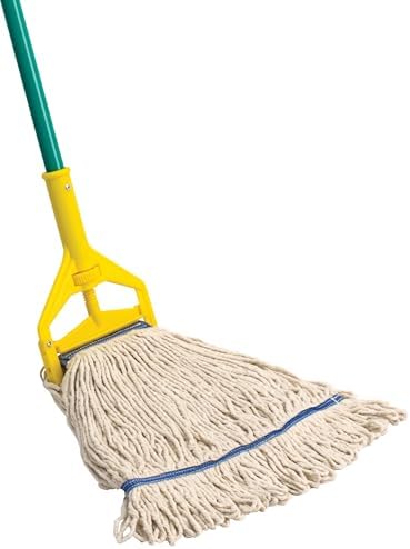 Winco Yarn Mop Head - 32 Ounce 4 Ply Loop End White Tan