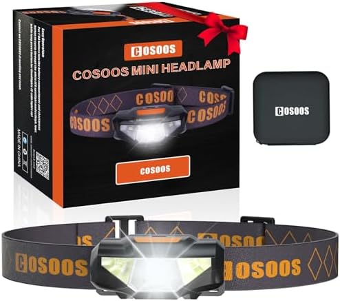 COSOOS Mini LED Headlamp Fast Bright and Ergonomic