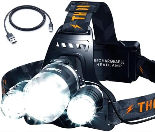 TDC 1080 Lumens LED Headlamp IPX4 Waterproof Rechargeable Camper Lights