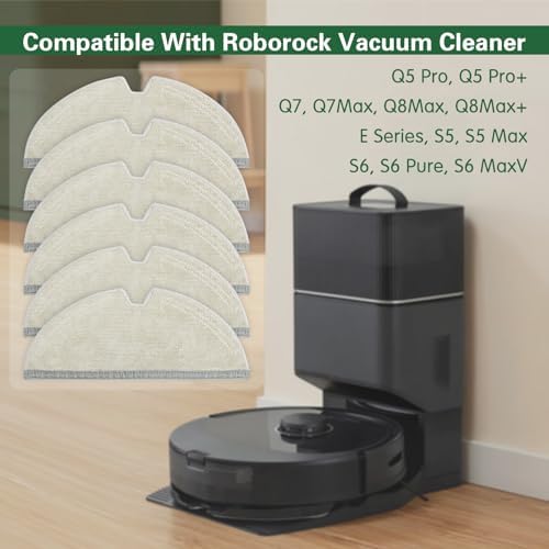 VIEWALL Reusable Microfiber Mop Cloth for Roborock 6 Packs