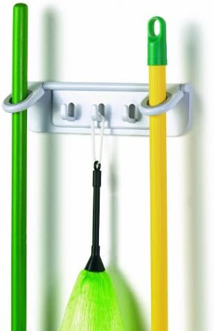 Spectrum Diversified Mop and Broom Holder and Organizer White