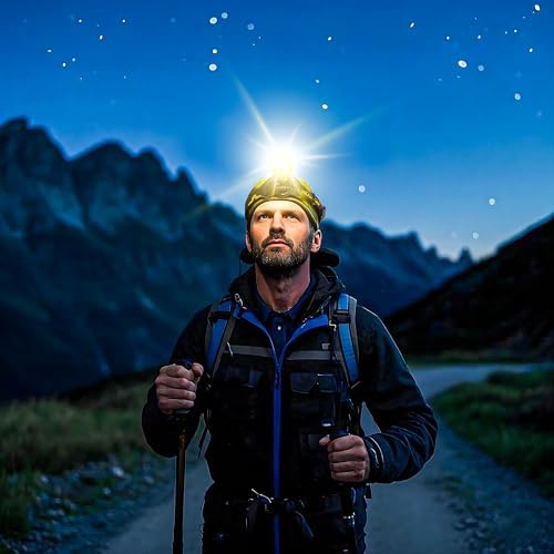 150000 LM Rechargeable Headlamp with 8 Modes IP68 Waterproof