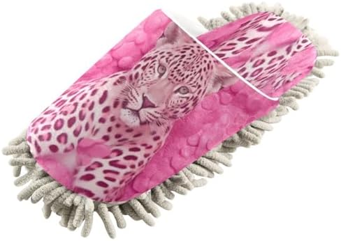 Leopard Kitchen Slippers Microfiber Mop Shoes for Cleaning Dusting