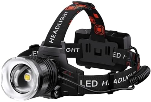 IPX7 Waterproof Rechargeable Headlamp with 90 Adjustability