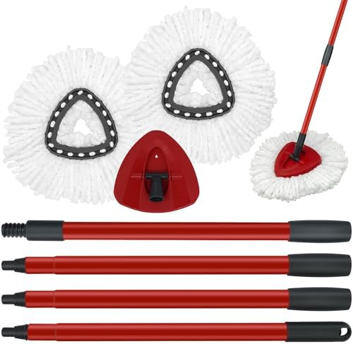 O-Ceda Spin Mop Replaceable Heads Handle Base Set