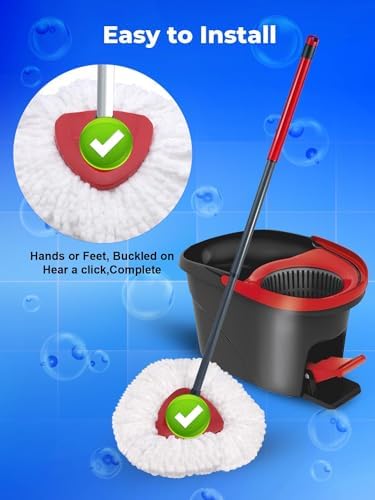 4-Piece Microfiber Mop Head Compatible with O-Cedar EasyWring