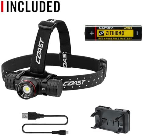 Coast XPH34R Rechargeable Headlamp with Dual Beam Magnetic Base