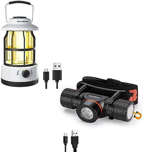 Even Brite LED Camping Lantern Rechargeable Headlamp
