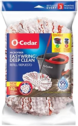 O-Cedar EasyWring Microfiber Mop Refill Deep Clean Bacterial-Free
