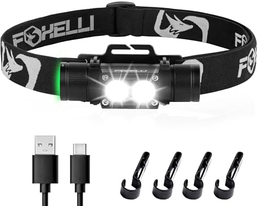 Bright Durable IPX7 Waterproof Rechargeable Headlamp for Work Hiking