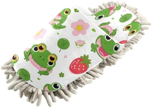 Cartoon Strawberry Kitchen Slippers Microfiber Mop Shoes for Home Cleaning