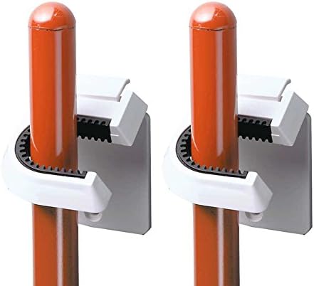 InterDesign Broom Mop Holder White Set of 2