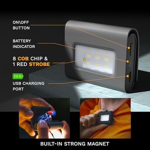 Reflective Running Lights 2Pack - Rechargeable Magnetic for Hiking Camping Safety