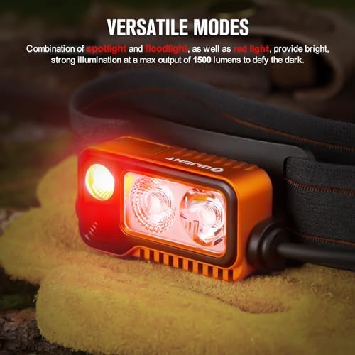 1500 Lumens Headlamp with Red Light EDC Bundle