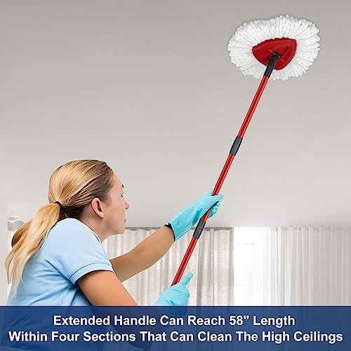O-Ceda Spin Mop Replaceable Heads Handle Base Set