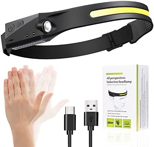 GinlpdWeightless Rechargeable Headlamp With 230 Illuminate Motion sensor