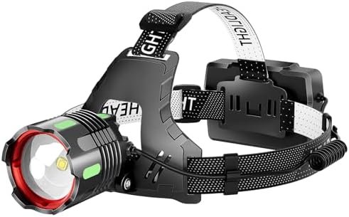 100000 LM Ultra Bright LED Headlamp with Induction Zoom Function IPX67 Waterproof
