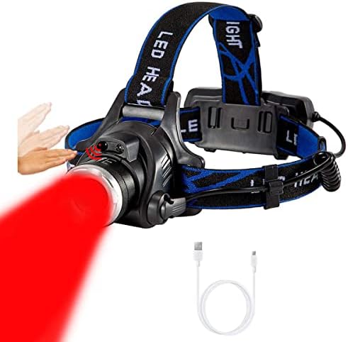 WindFire Bright Red Headlamp - Super Bright Red Light Hunt Mode Rechargeable