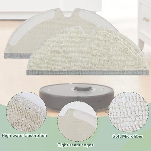 VIEWALL Reusable Microfiber Mop Cloth for Roborock 6 Packs