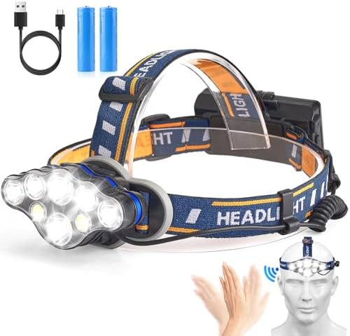 E-Maxx Rechargeable Headlamp 18000 LUMENS with 16 MODES OUTDOOR ENDURANCE COMFORT