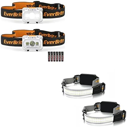 EverBrite 4-Piece Headlamp Set for camping hiking and tailgating