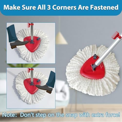 2-Piece Mop Replacement Head Set with Microfiber Rust-Resistant Design