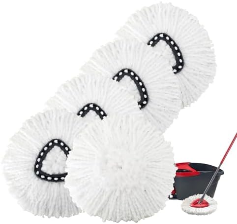 5-Pack Spin Mop Heads - High-Quality Microfiber for Easy Cleaning