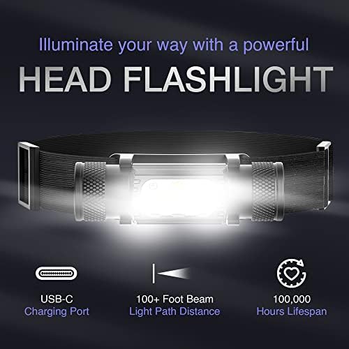 K-Bern Rechargeable Headlamp - Ultra-Bright Waterproof for Outdoor Use