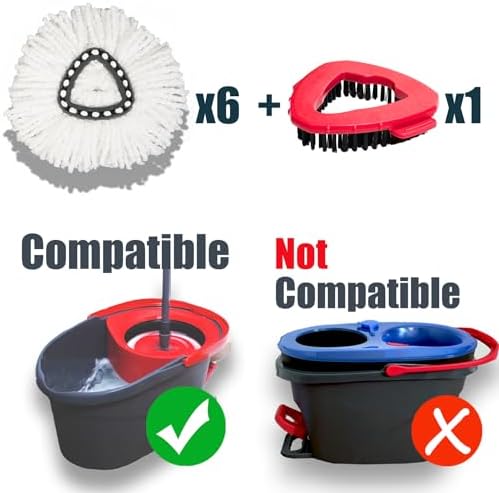 Durable scrub brush mop head replacement for O Cedar spin mop System