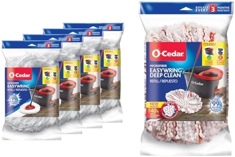 O-Cedar EasyWring Microfiber Mop Refill Deep Clean Bacterial-Free