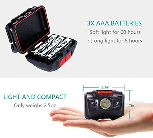 Vekkia Ultra Bright LED Headlamp Bright Charged Rechargeable Waterproof